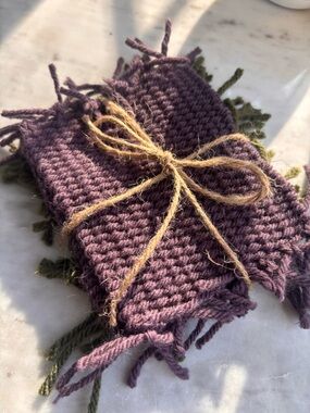 Handmade woven  Coasters - Set of 4; various colors available on request